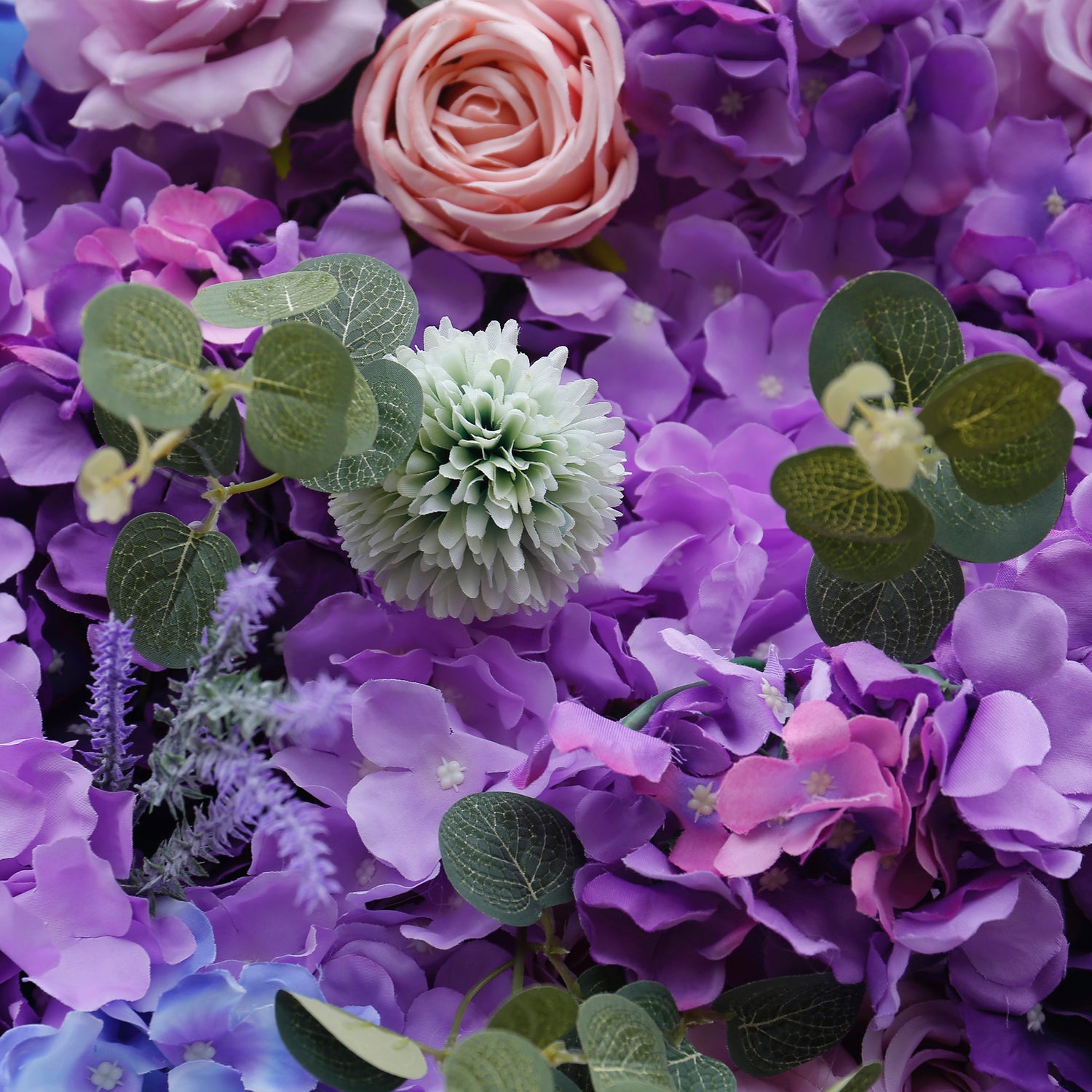 Aliflowers 5D Dark Purple Hydrangea Rose Flower Wall Wedding Backdrop ALFWL082 - Ali Flowers