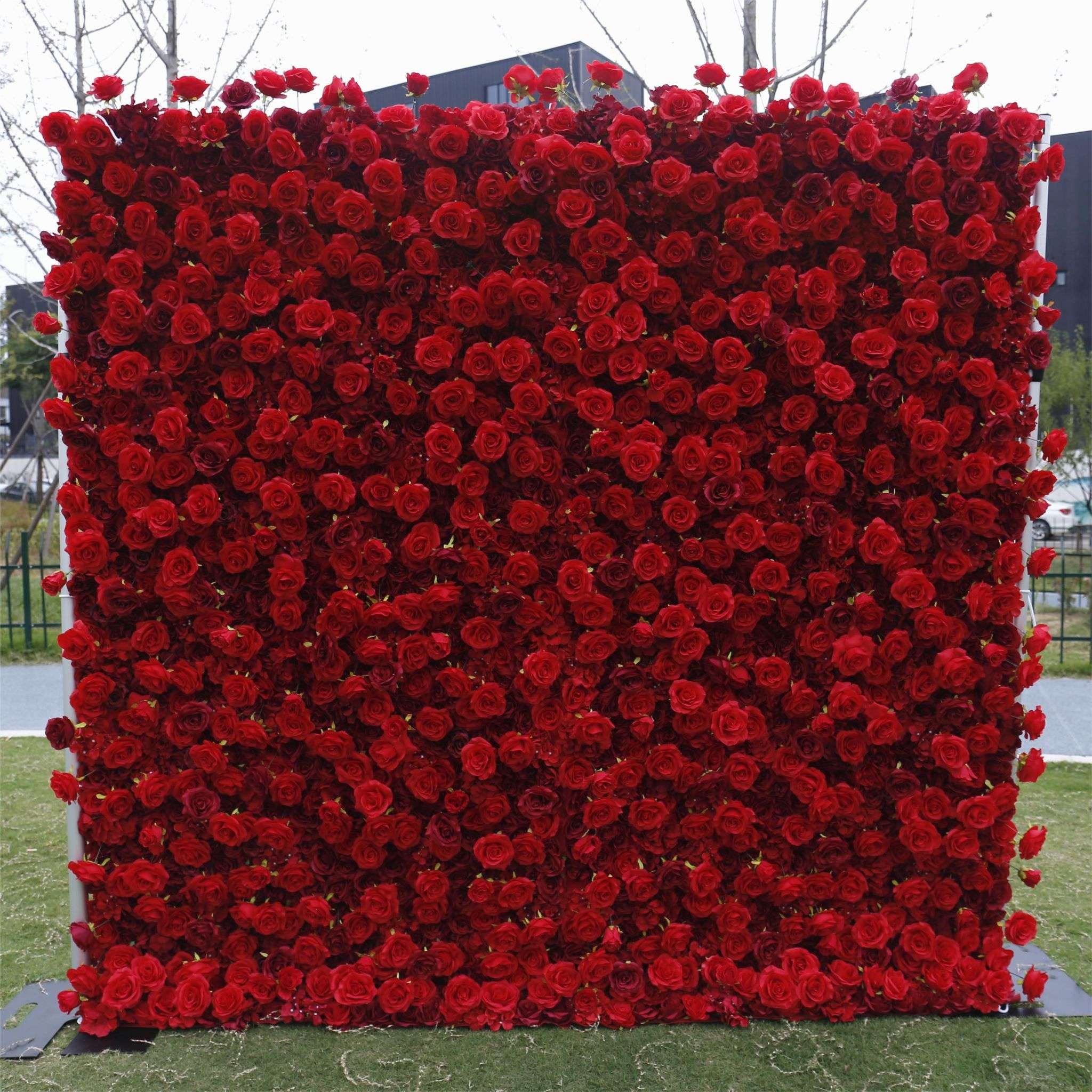 Scarlet Rose Flower Wall