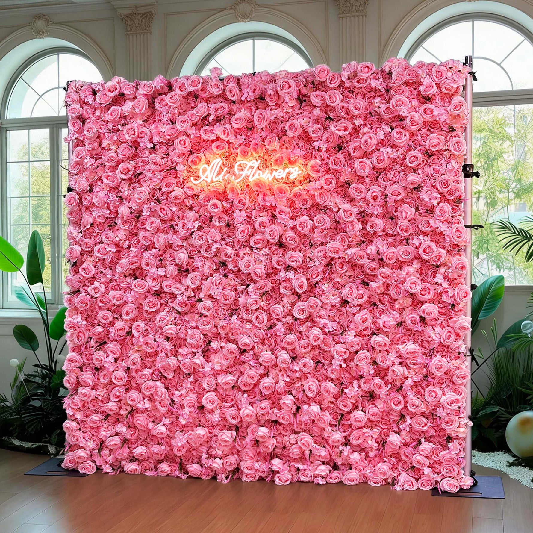 Aliflower 5D Luxurious Pink Rose Flower Wall Wedding Party Decoration - Ali Flowers