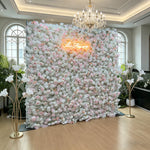 Aliflowers Elegant White and Pink Rose Flower Wall Backdrop for Wedding and Event Decoration - Ali Flowers