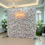 Aliflowers Elegant White and Pink Rose Flower Wall Backdrop for Wedding and Event Decoration - Ali Flowers