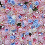 Aliflowers Pink Rose with Blue Hydrangea Flower Arrangement for Wall ALFWL098 - Ali Flowers