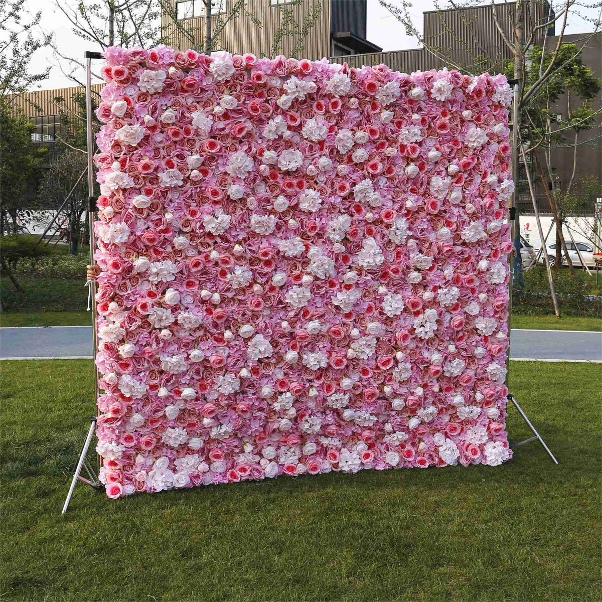 Aliflowers 3D Pink White Peony Hydrangea Flower Wall ALFWL057 - Ali Flowers