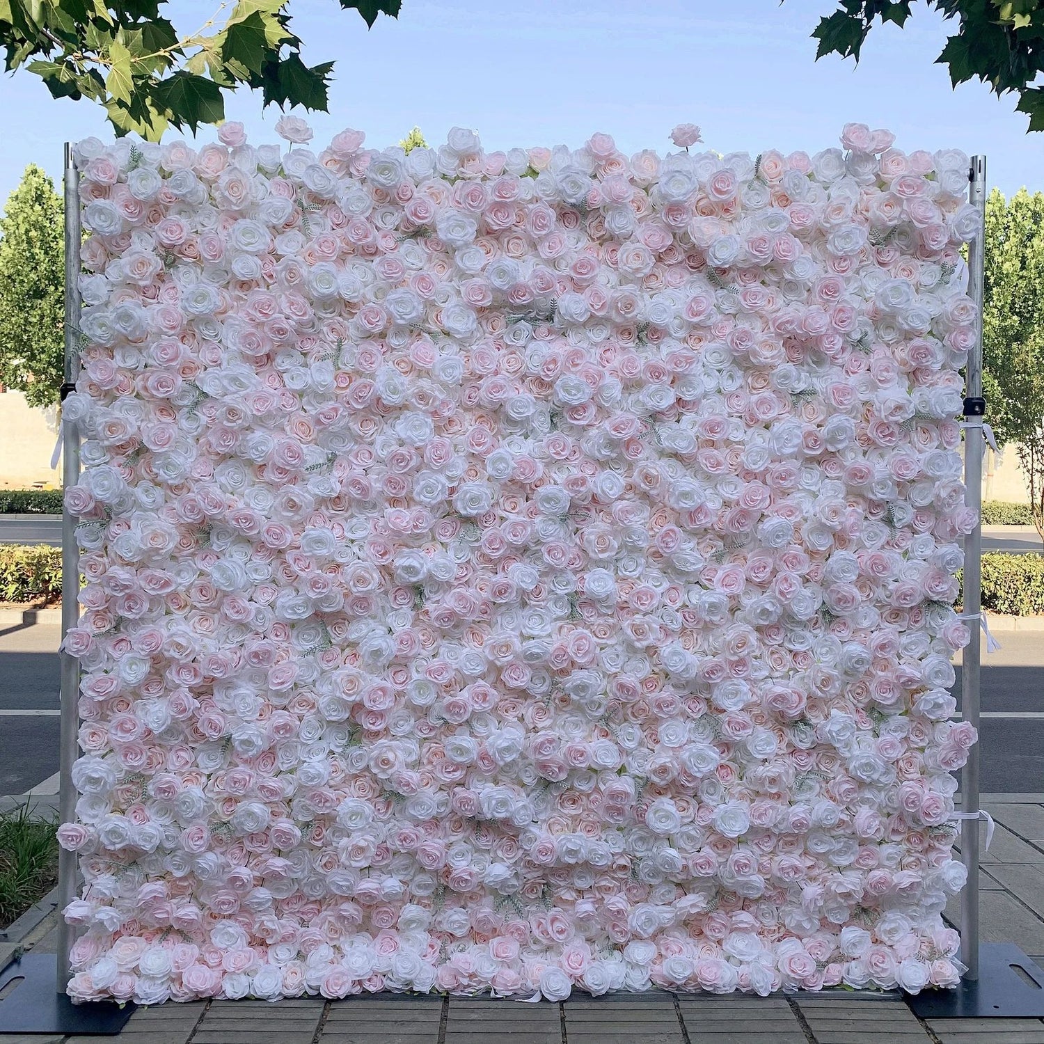 Ali Flowers 3d Baby Pink Flower Wall Rolling Up Curtain Floral Backdrop for Wedding Party Decor ALFWL001 - Ali Flowers