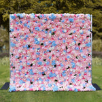 Aliflowers Pink Rose with Blue Hydrangea Flower Arrangement for Wall ALFWL098 - Ali Flowers