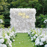 Ali Flowers 3d Misty White Flower Wall Decorative Faux Flower Background for Wedding Party Decration ALFWL003 - Ali Flowers