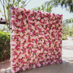 Ali Flowers 3D Colorful Pink Rose Wedding Flower Wall for Event Decoration ALFWL006 - Ali Flowers