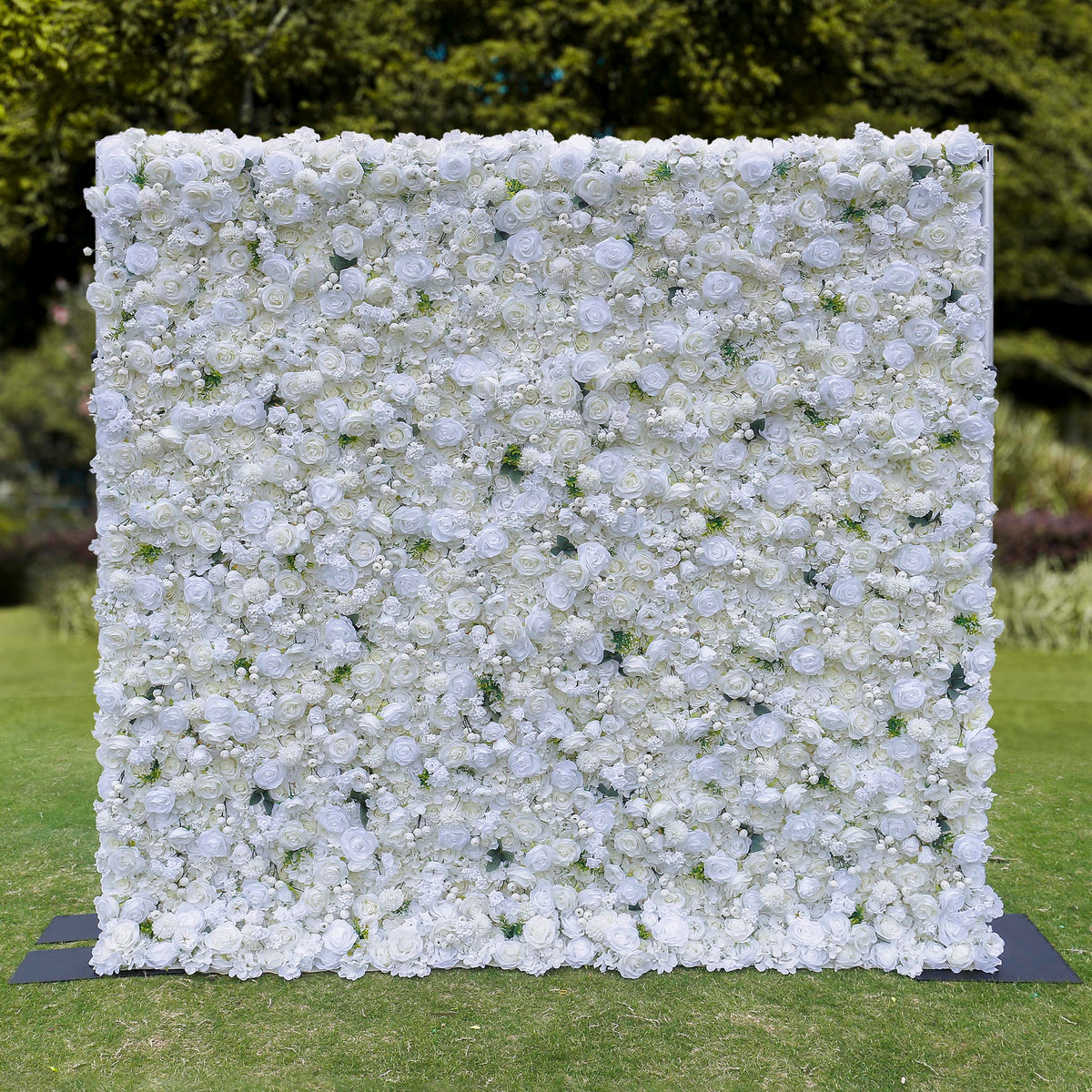 Aliflowers 3d white rose artificial simulation flower background wall for wedding event layout