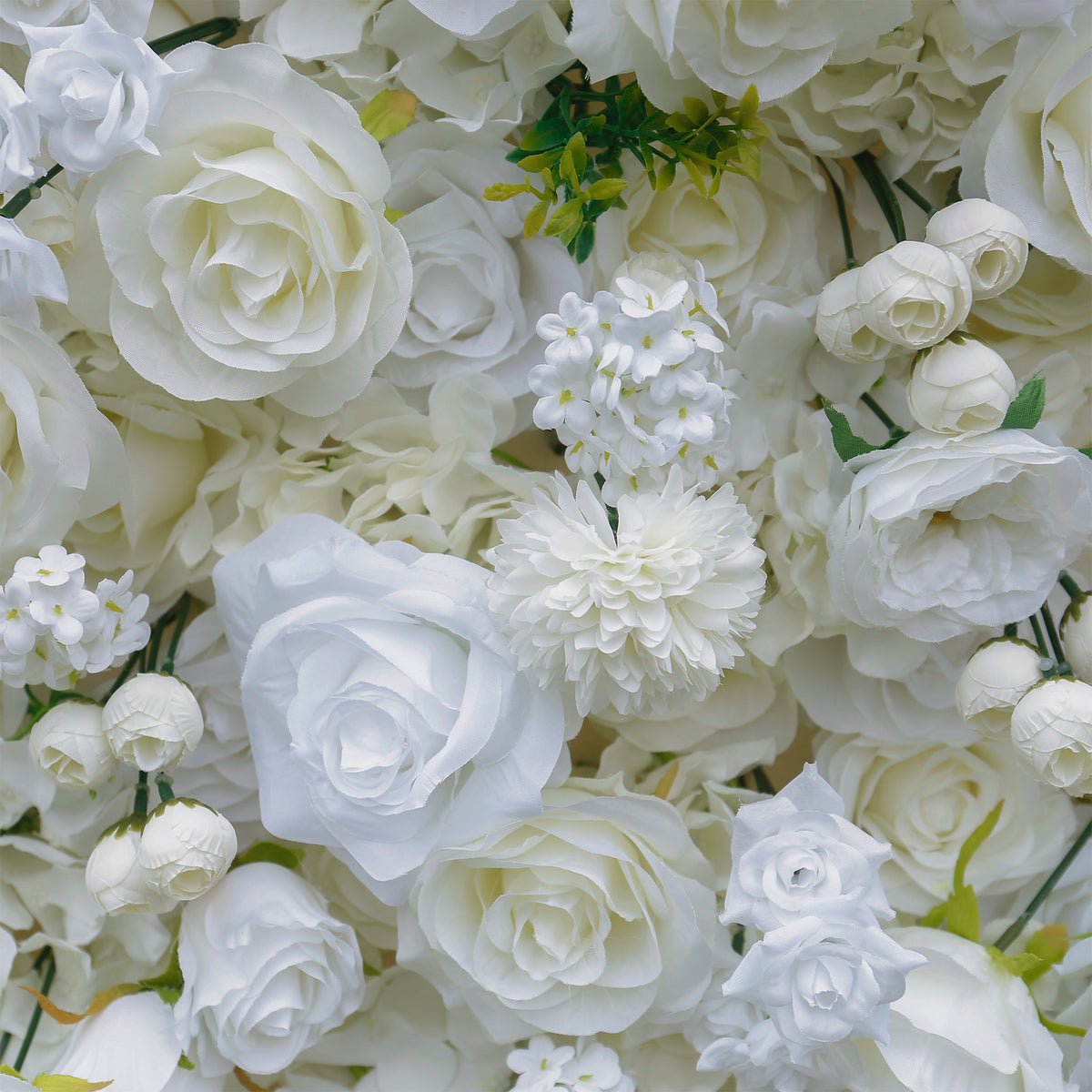 Aliflowers 3d white rose artificial simulation flower background wall for wedding event layout