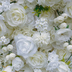 Aliflowers 3d white rose artificial simulation flower background wall for wedding event layout