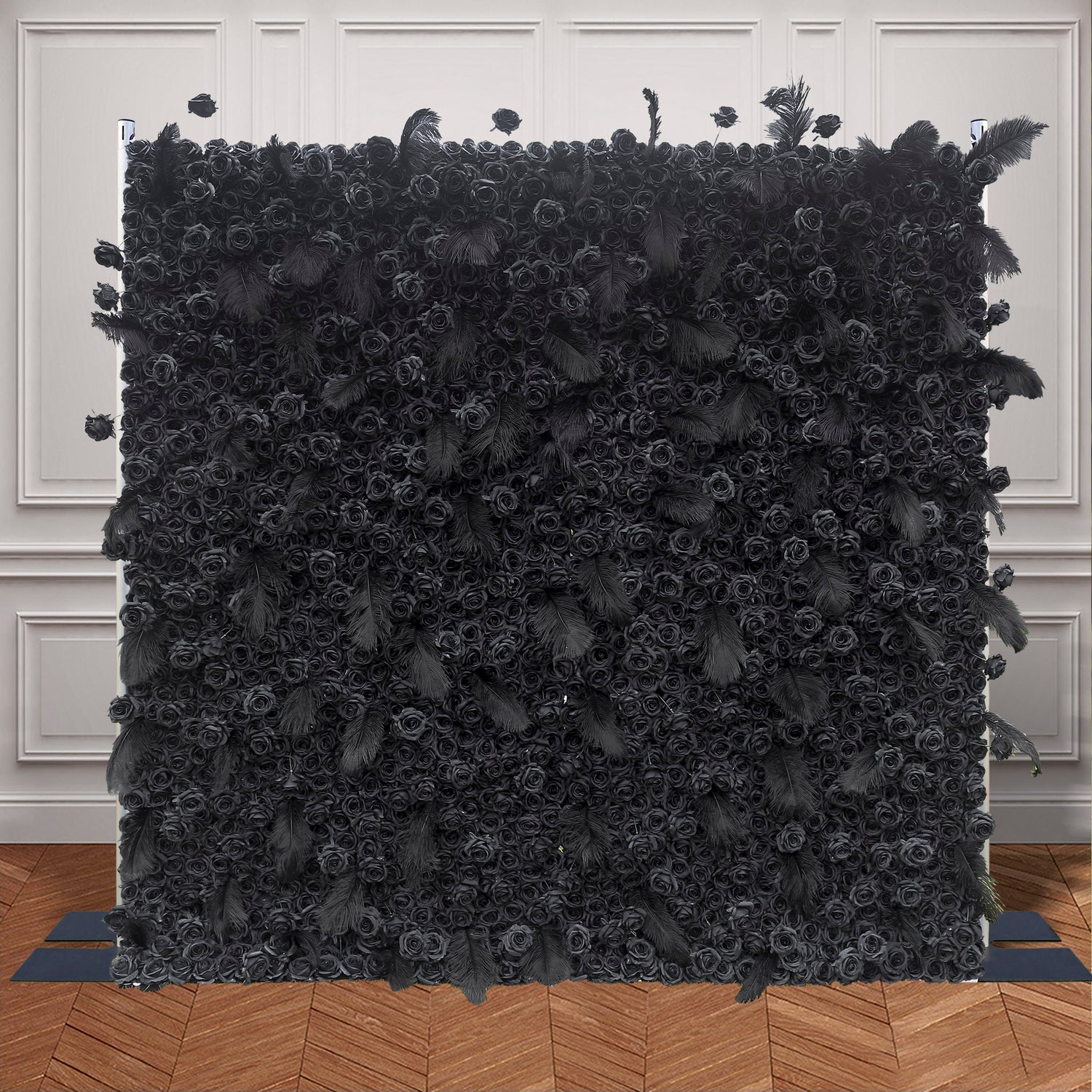 Aliflowers 5D Dark Black Rose Wall Floral Arrangement Artificial Flower Wall ALFWL090 - Ali Flowers