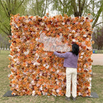 Orange Rose Curtain Floral Background