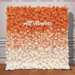 5D Bright Orange Rose Rolled Fabric Flower Wall