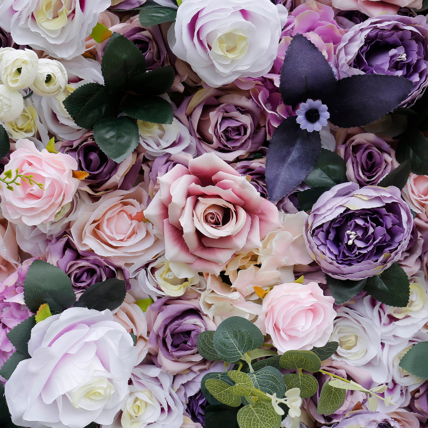 Aliflowers 5D Dirty Purple Peony with Rose Floral Wall Backdrop ALFWL101 - Ali Flowers