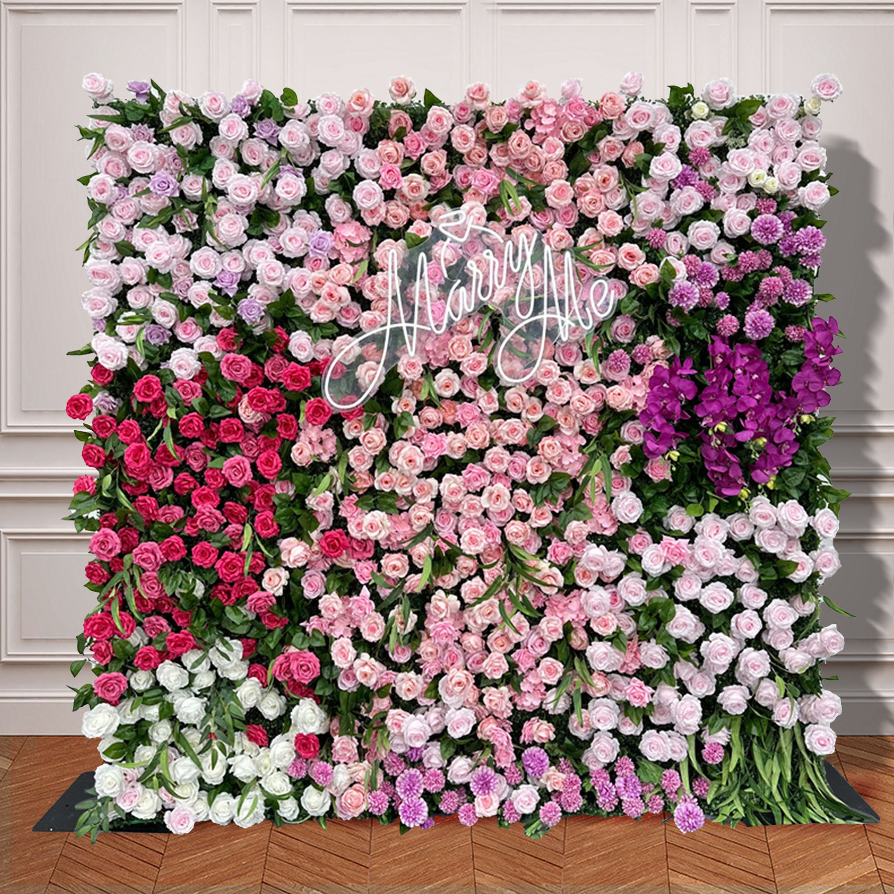 5D Pink &amp; Purple Irregular Cloth Roll Curtain Flower Wall