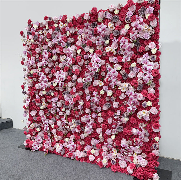 5D Red Rose Fabric Flower Wall