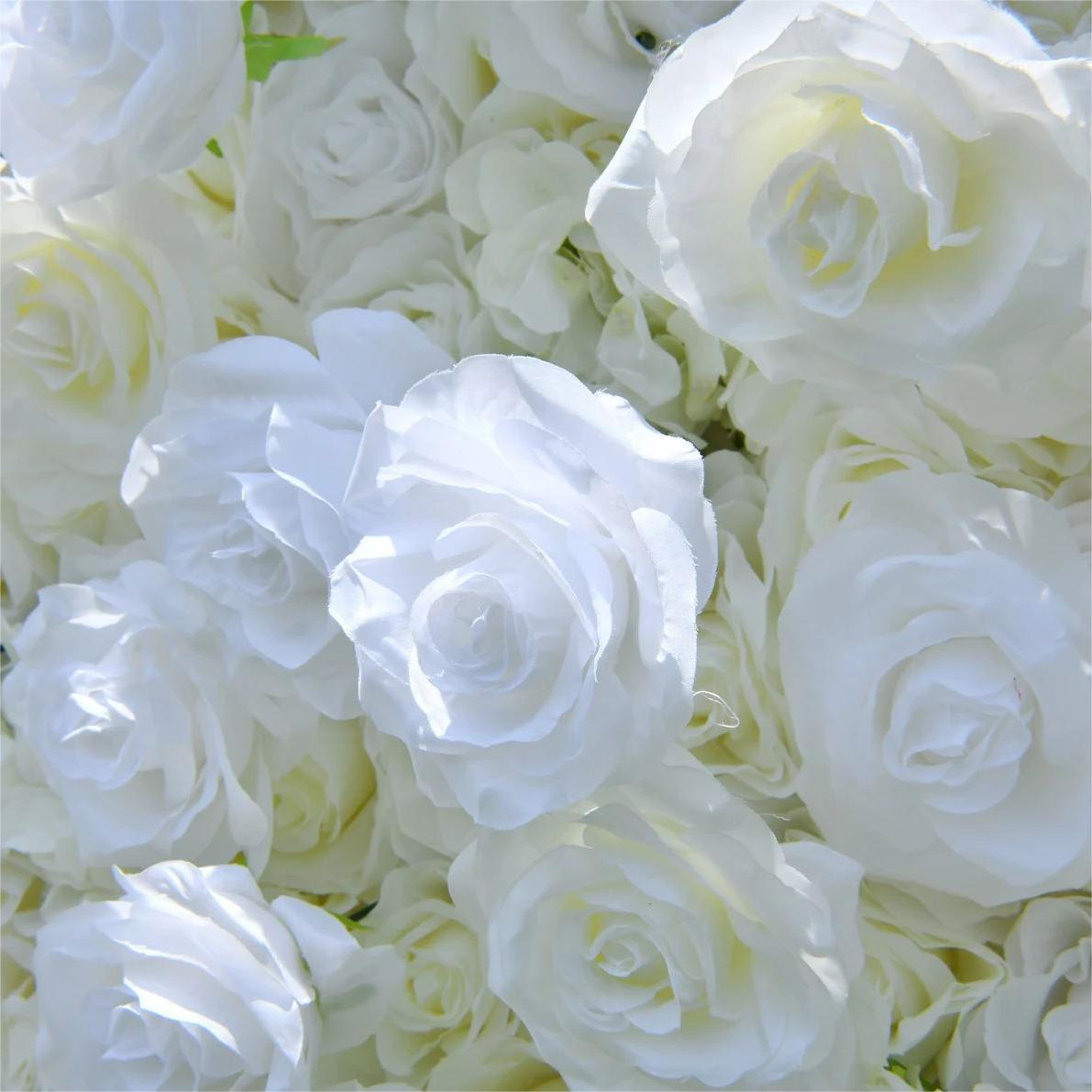 Ali Flowers 5D Pure White Cloth Back Artificial Flower Wall for Wedding Events ALFWL025 - Ali Flowers