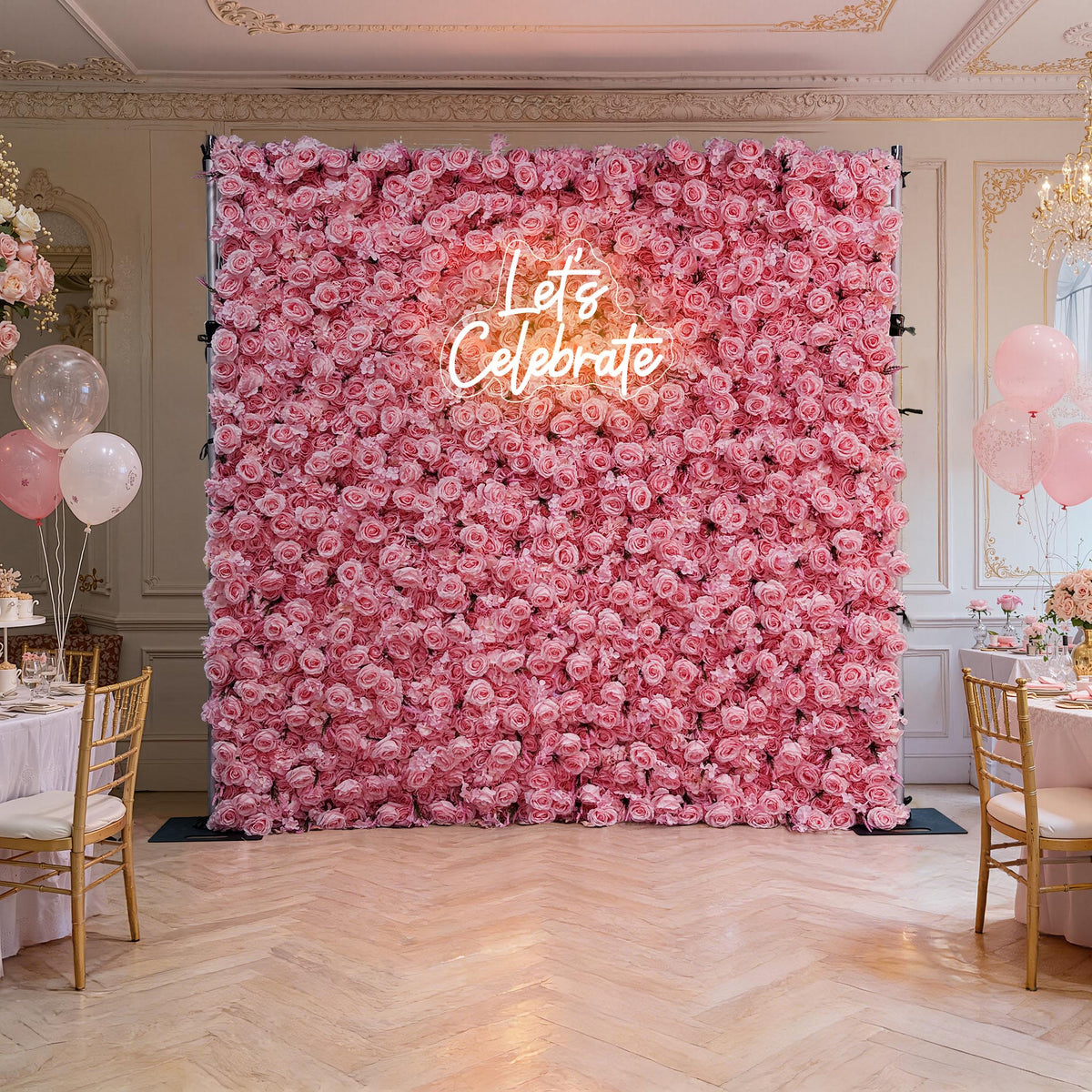 Aliflower 5D Luxurious Pink Rose Flower Wall Wedding Party Decoration - Ali Flowers