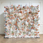 Aliflowers 5D Champagne Rose with Pampas grass Fabric Artificial Flower Wall ALFWL038 - Ali Flowers