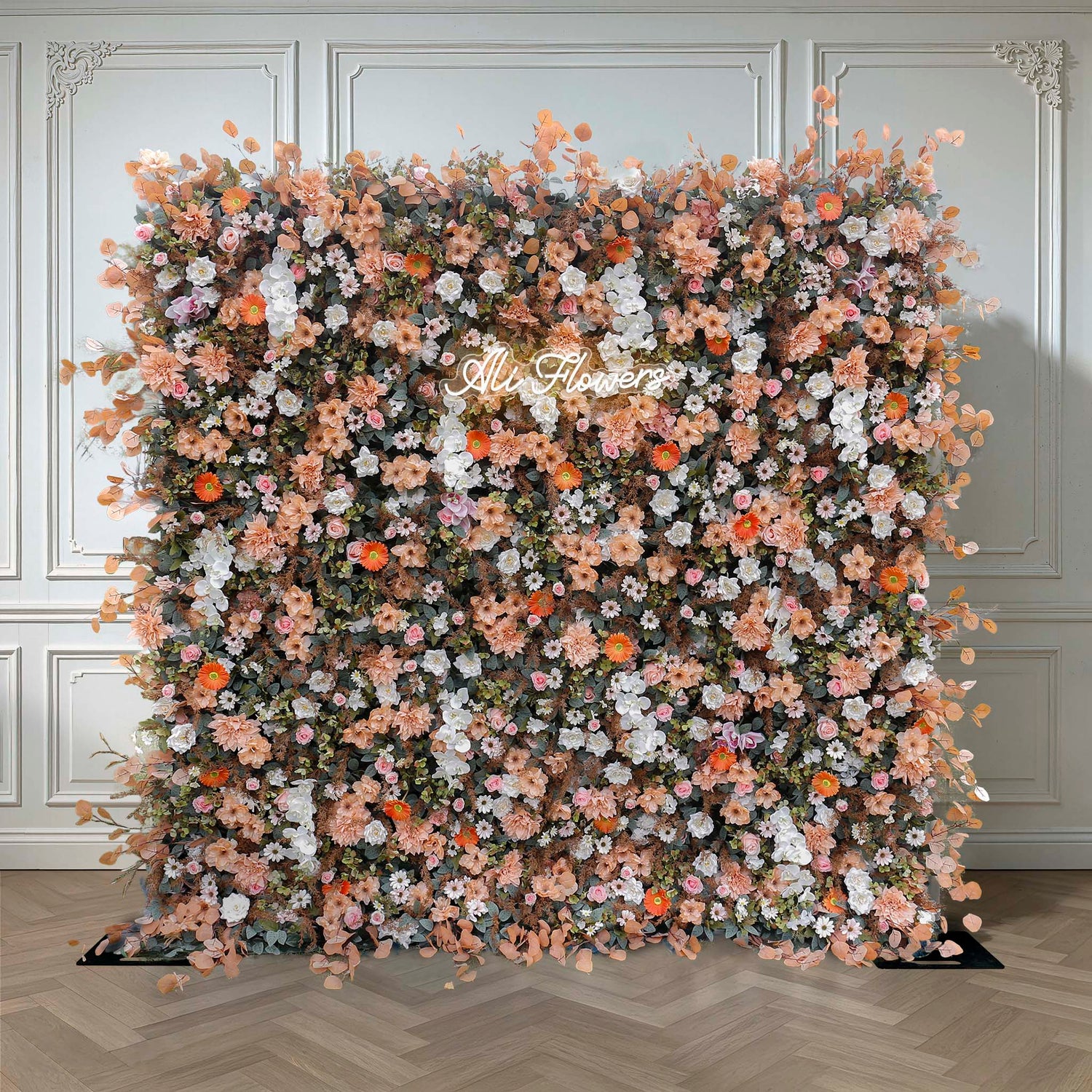 Aliflowers 5D Pastoral Style White Orange Flower Wall Decor ALFWL041 - Ali Flowers