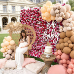Aliflowers Rustic Style 3D Red Pink Rose Rolling up Curtain Flowers Wall ALFWL047 - Ali Flowers