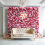 Aliflowers 3D Pink White Peony Hydrangea Flower Wall ALFWL057 - Ali Flowers