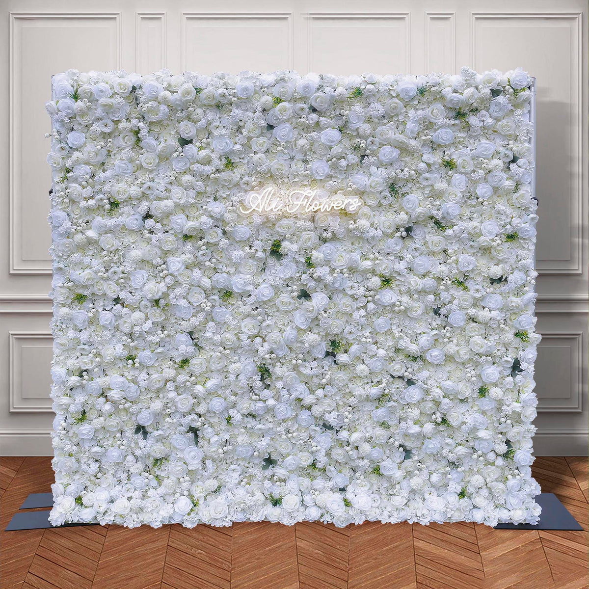 Aliflowers 3D White Rose Artificial Simulation Flower Background Wall for Wedding Event Layout ALFWL074 - Ali Flowers