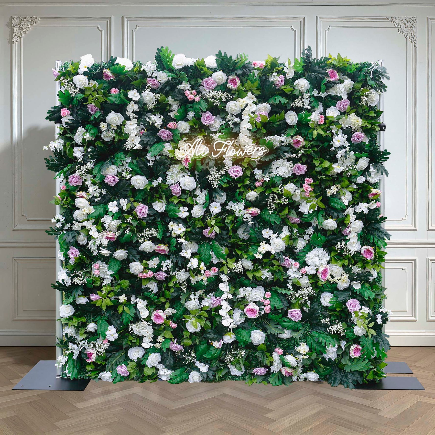 Aliflowers Diamond Rose with Greenery Flower for Wedding Backdrop ALFWL081 - Ali Flowers