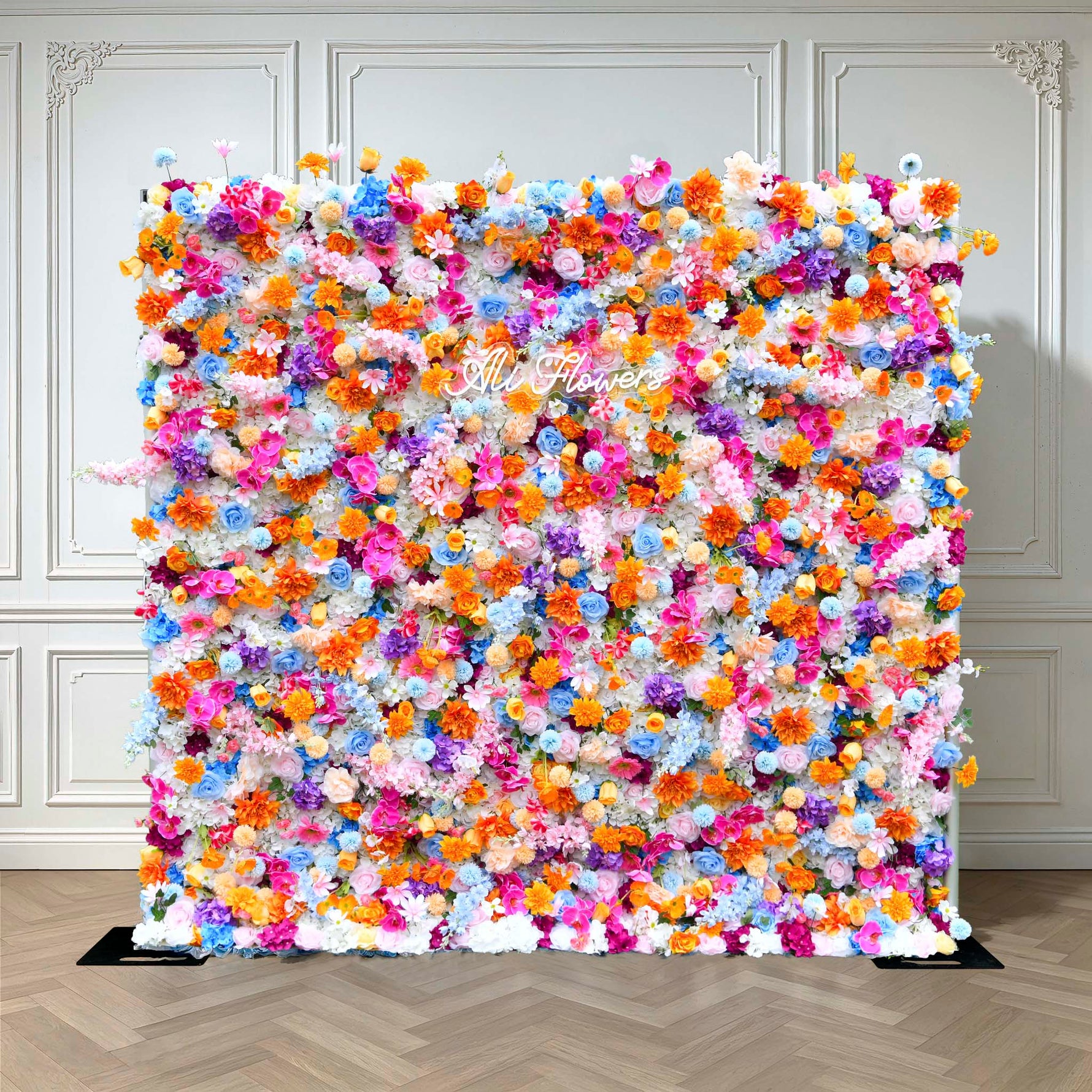 Aliflowers 5D Colorful Flowers Larkspur Artificial Flower Wall Swag ALFWL103 - Ali Flowers
