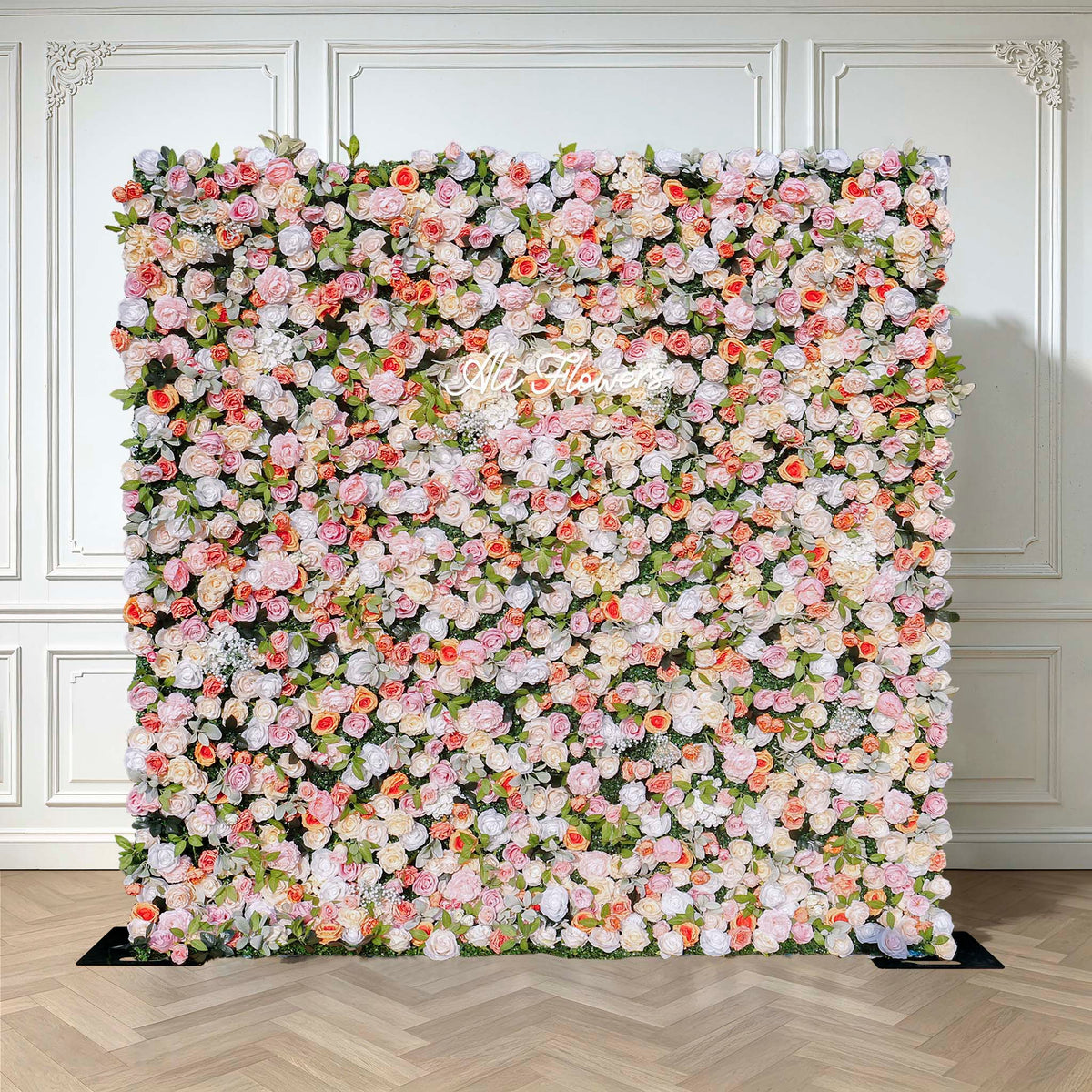 Aliflowers Orange Peony Cloth Fabric Backdrop Flower Wall ALFWL106 - Ali Flowers