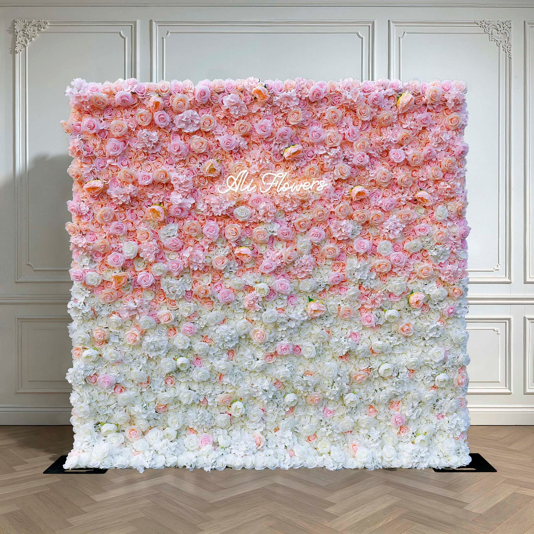 Aliflowers Gradient Pink And White Artificial Flower Wall Bridal Shower Decoration Photo Background ALFWL112 - Ali Flowers