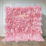 Aliflowers Candy Pink Misty Smog Pampas Flower Wall Artificial Silk Roll Up Cloth Fabric Wedding Backdrop Decoration ALFWL128 - Ali Flowers
