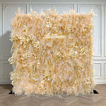 Aliflowers Artificial Handmade Dried Yellow Pampas Grass Wall for Event Party Wedding Backdrop Decor Prop ALFWL134 - Ali Flowers