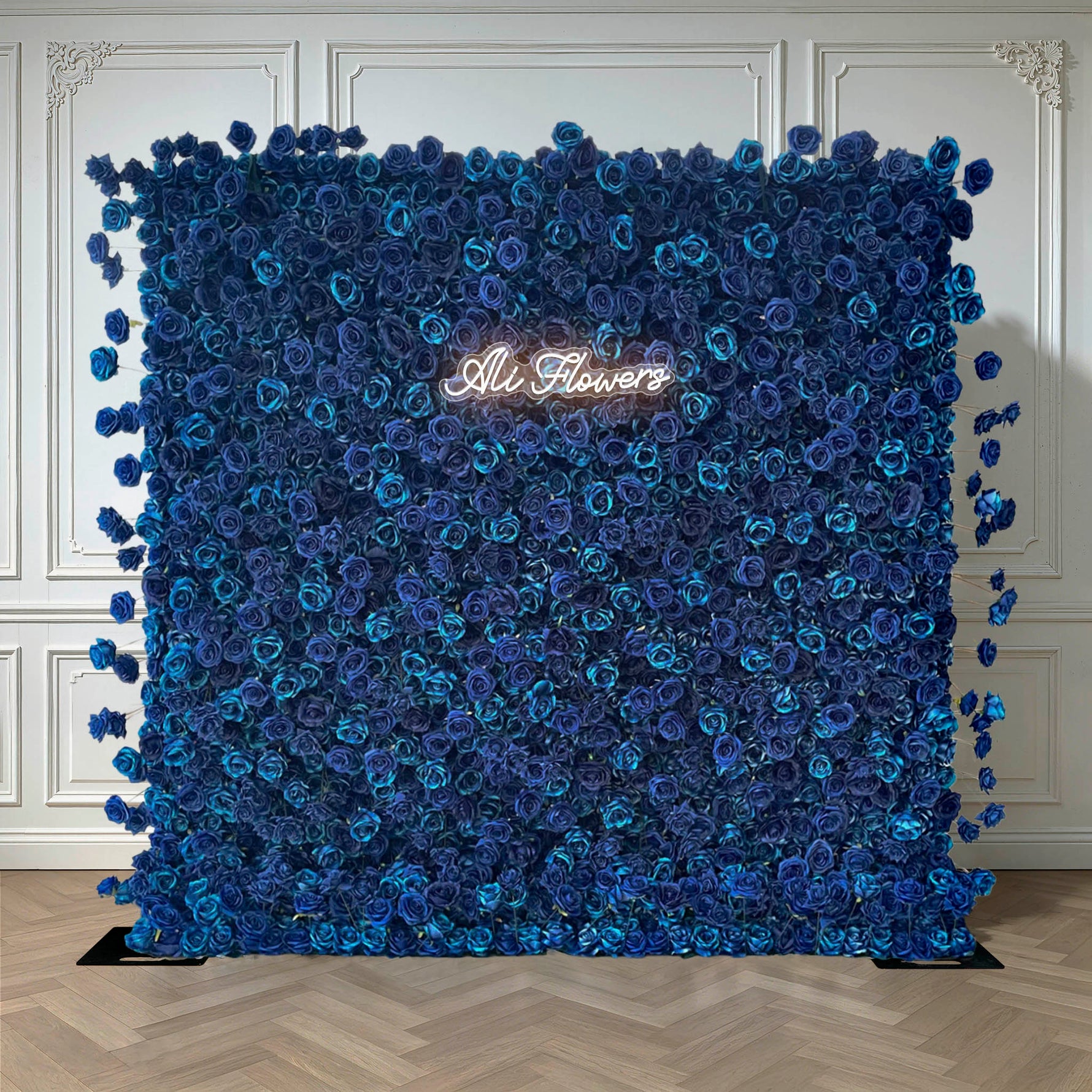 Aliflowers 5D Blue Rose Flower Fabric Backdrop Decoration Party Props ALFWL195 - Ali Flowers