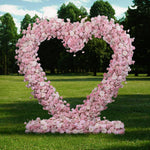  Pink Rose With Baby's breath Wedding Decorations Heart Arch