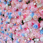 Aliflowers Pink Rose with Blue Hydrangea Flower Arrangement for Wall ALFWL098 - Ali Flowers