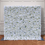 Aliflowers 3d white rose artificial simulation flower background wall for wedding event layout
