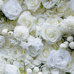Aliflowers 3d white rose artificial simulation flower background wall for wedding event layout