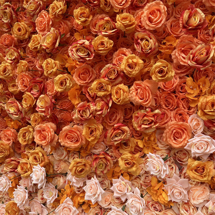 5D Bright Orange Rose Rolled Fabric Flower Wall