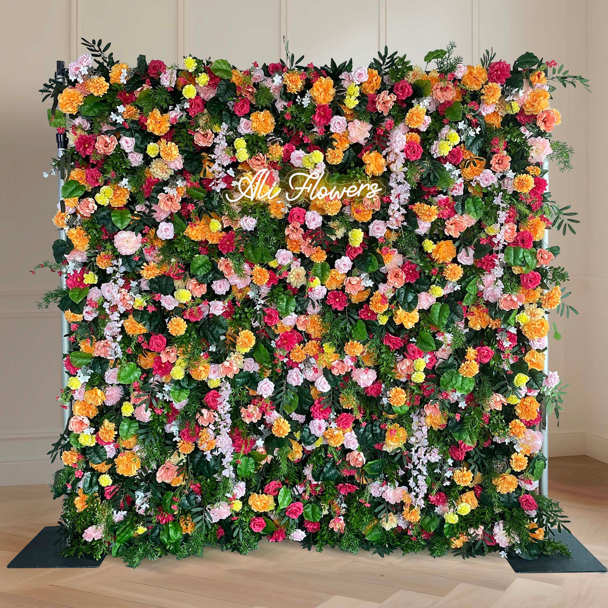 Aliflowers 5D Colorful Floral Fabric Flower Wall Event Party Backdrop Decoration
