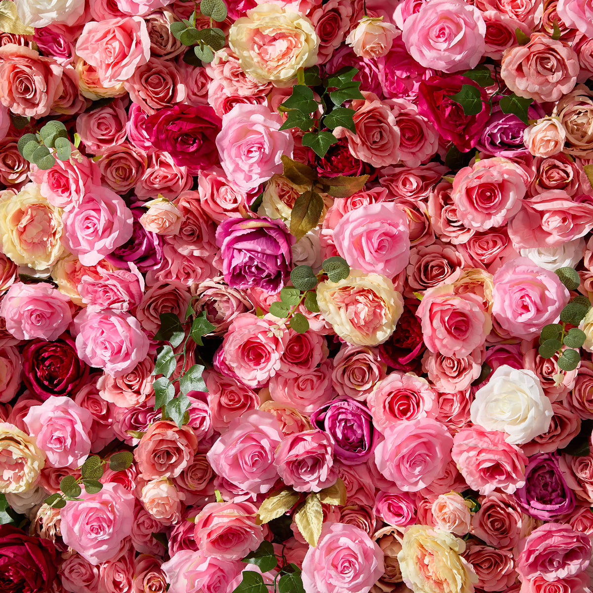 5D pink silk rose roller curtain artificial flower wall