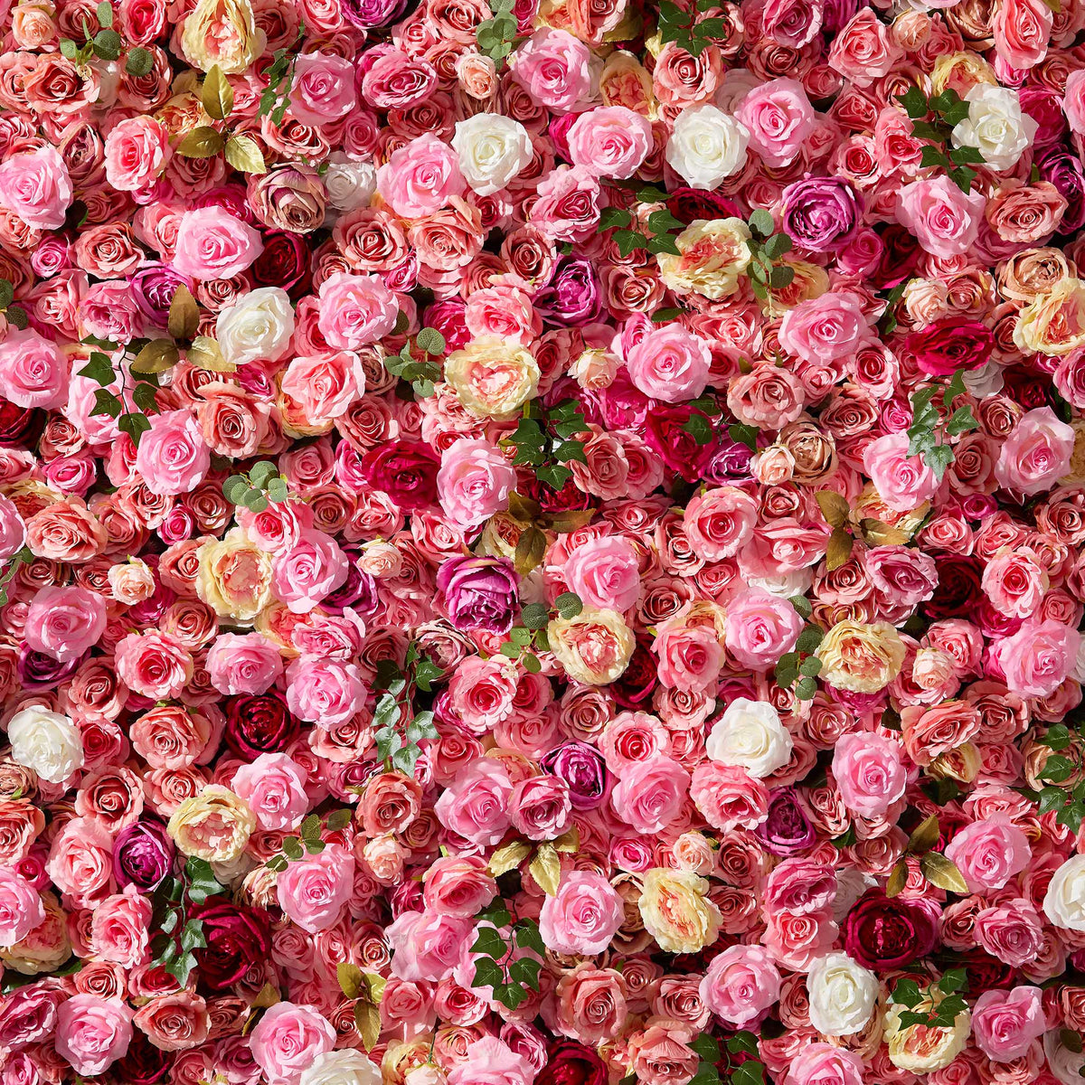 5D pink silk rose roller curtain artificial flower wall