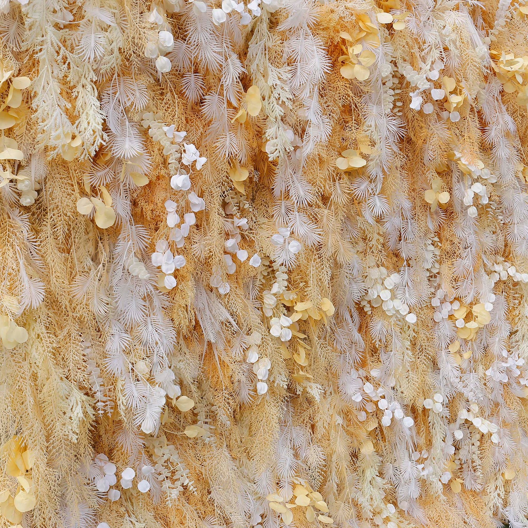 Aliflowers Artificial Handmade Dried Yellow Pampas Grass Wall for Event Party Wedding Backdrop Decor Prop ALFWL128 - Ali Flowers