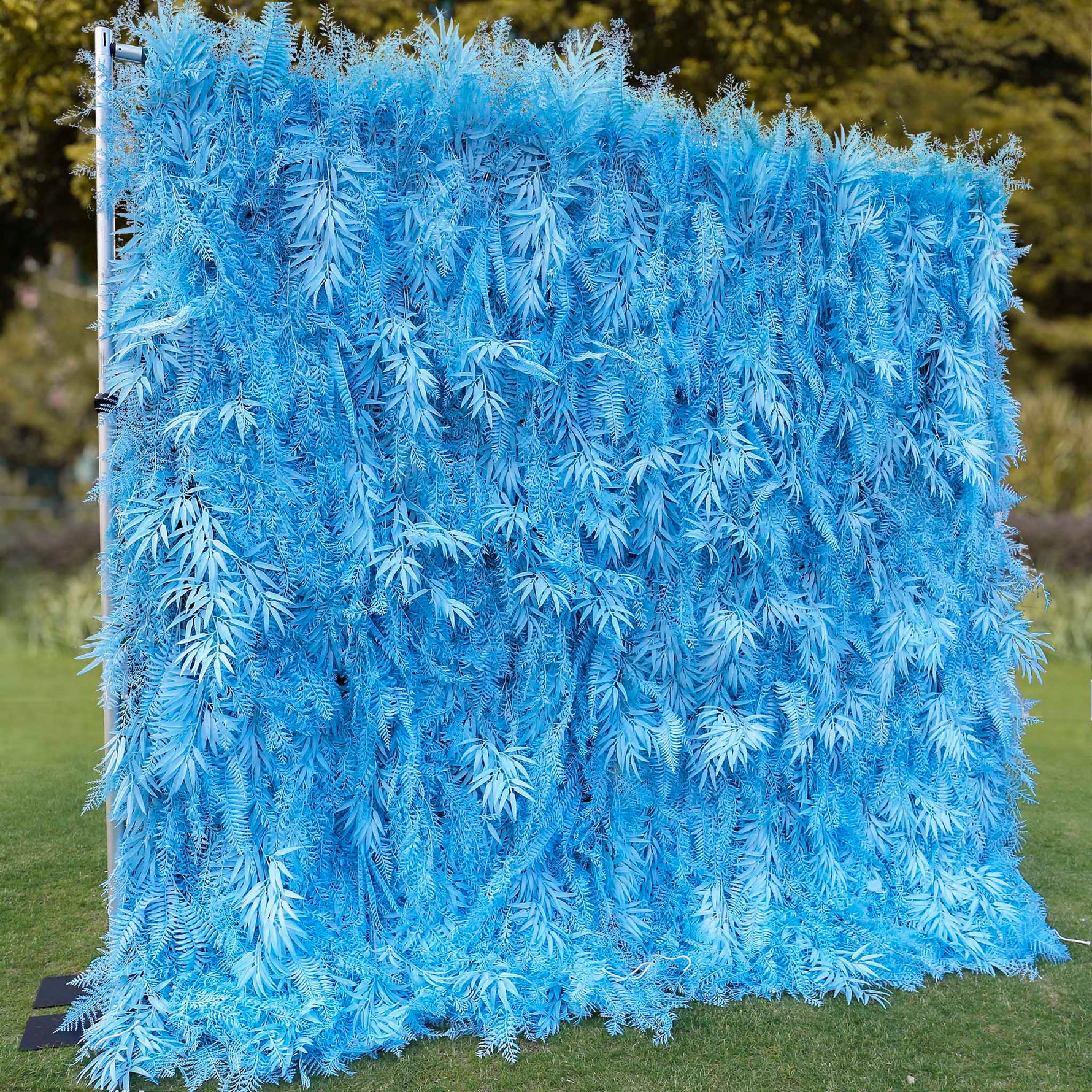Aliflowers Blue Feathered Foliage Flower Wall for Photo Booth Backdrop ALFWL127 - Ali Flowers