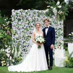 Aliflowers Cream Rose with Green Leaves Artificial Flowers Wall Decoration ALFWL105 - Ali Flowers