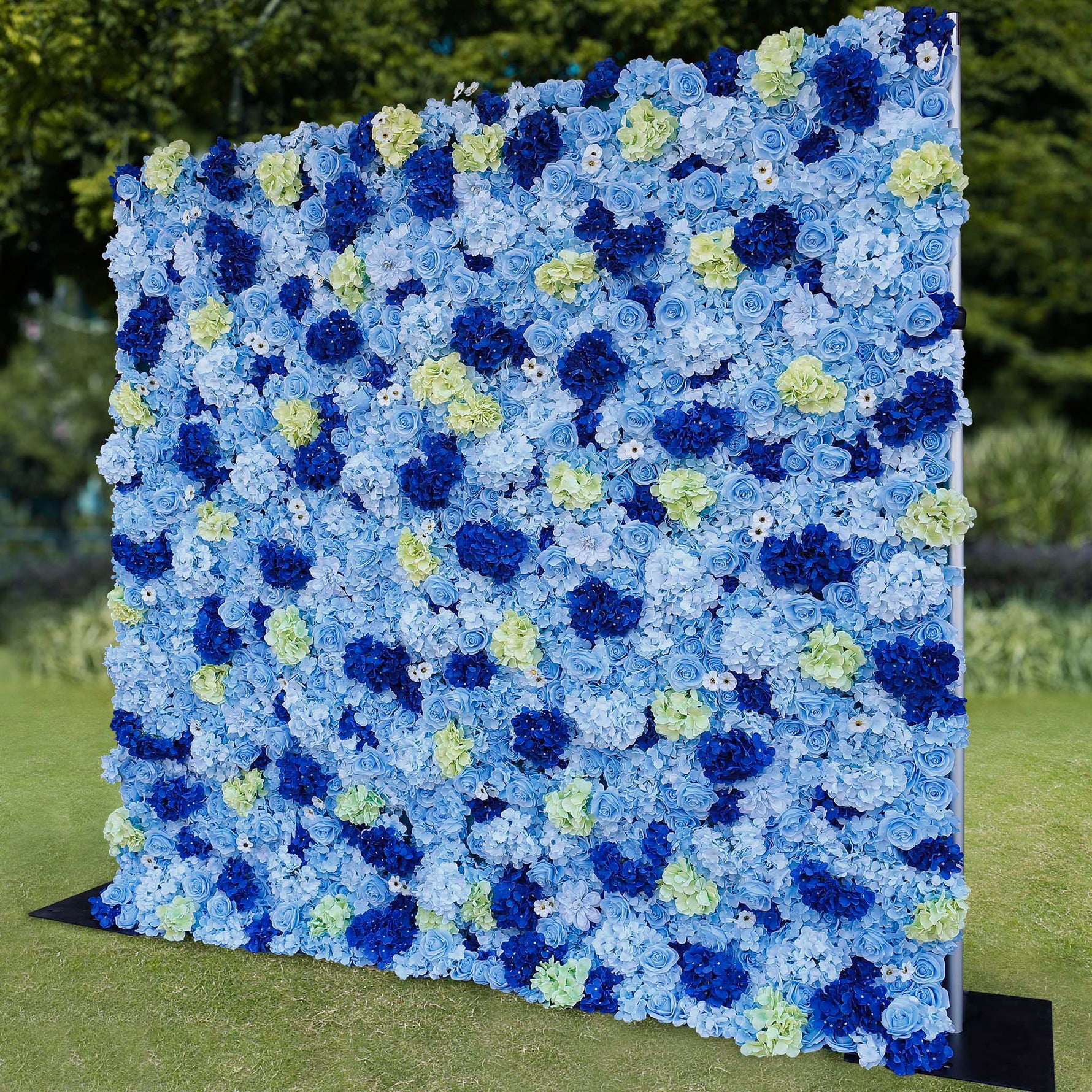 Aliflowers Hydrangea 3D Rolling Up Blue Flower Wall ALFWL078 - Ali Flowers
