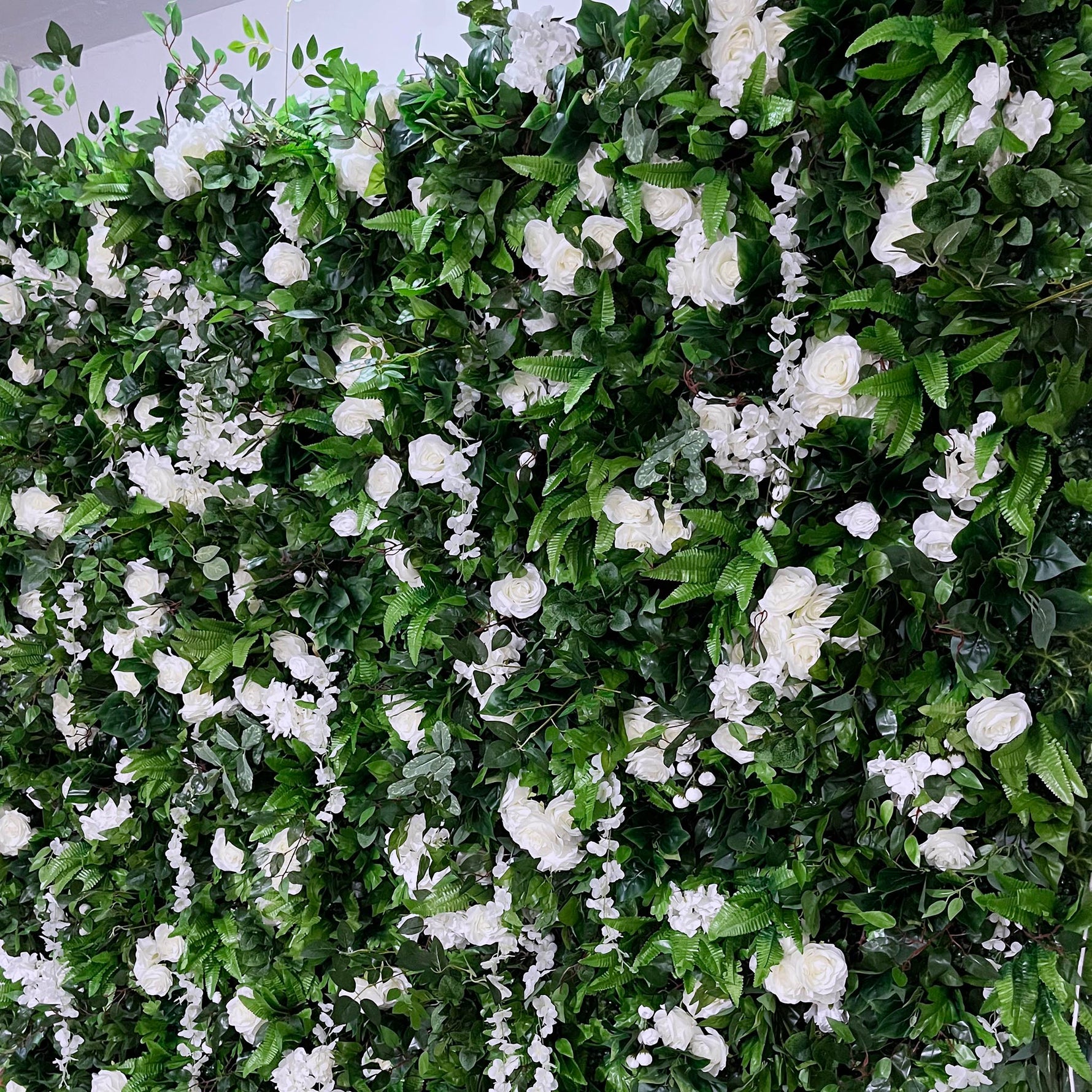 Aliflowers Luxury Green Plants Leaves with Hang flowers for Outdoor Wedding Green Backdrop ALFWL109 - Ali Flowers