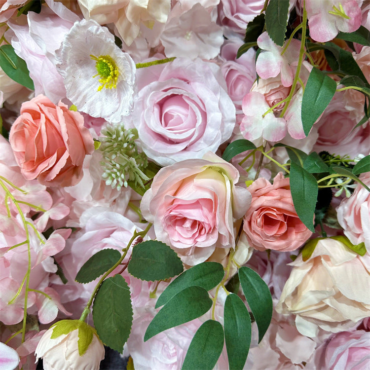 5D Pink Lily Rose Roller Blind Flower Wall Outdoor Wedding Background Decoration