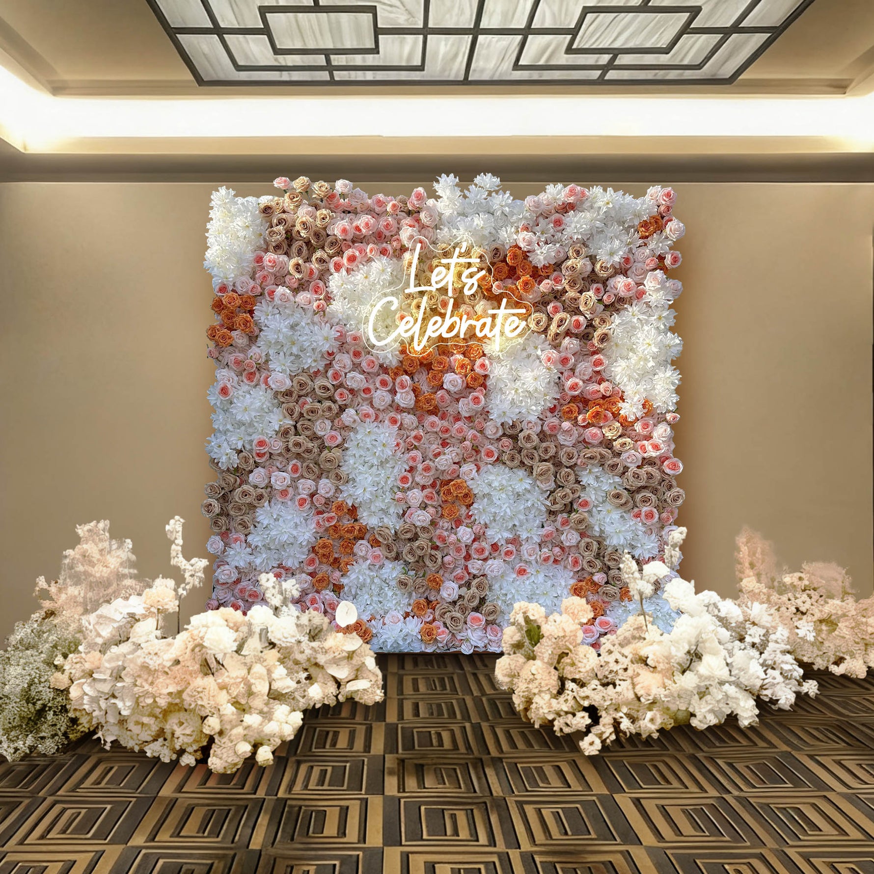 Aliflowers Premium Silk Rose Flower Wall Panel for Parties & Photoshoots ALFWL176