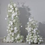 Aliflowers White Baby's Breath Rose Artificial Flower Column KT Background Wedding Decoration ALFKT006